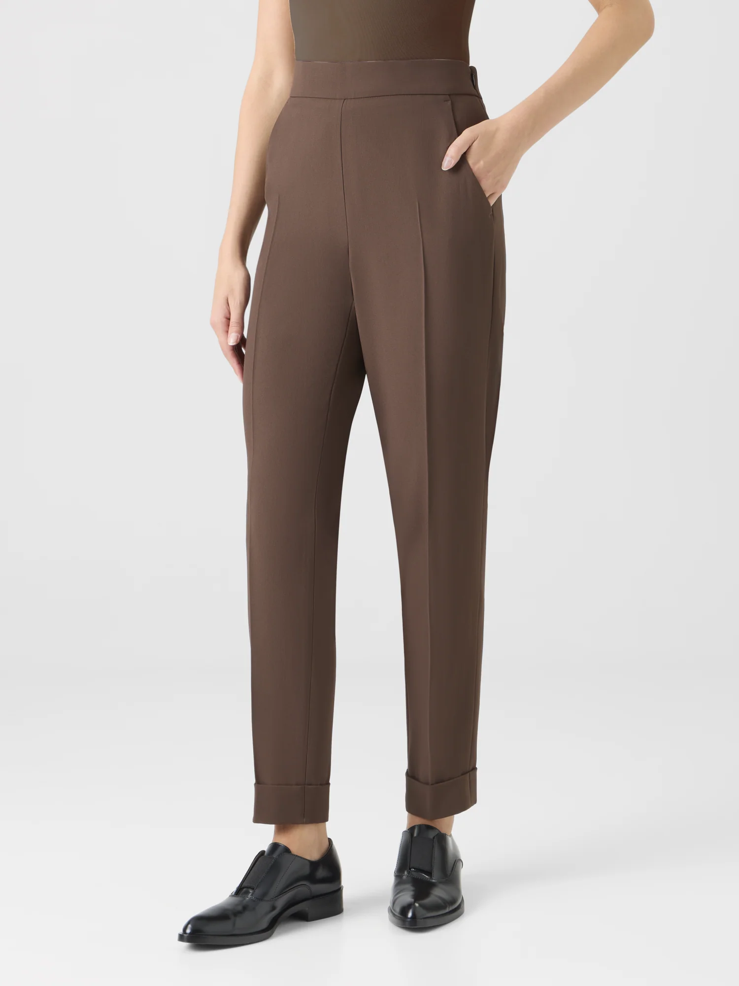 Tapered Ankle Length Pants with Elastic Waist - Image 3