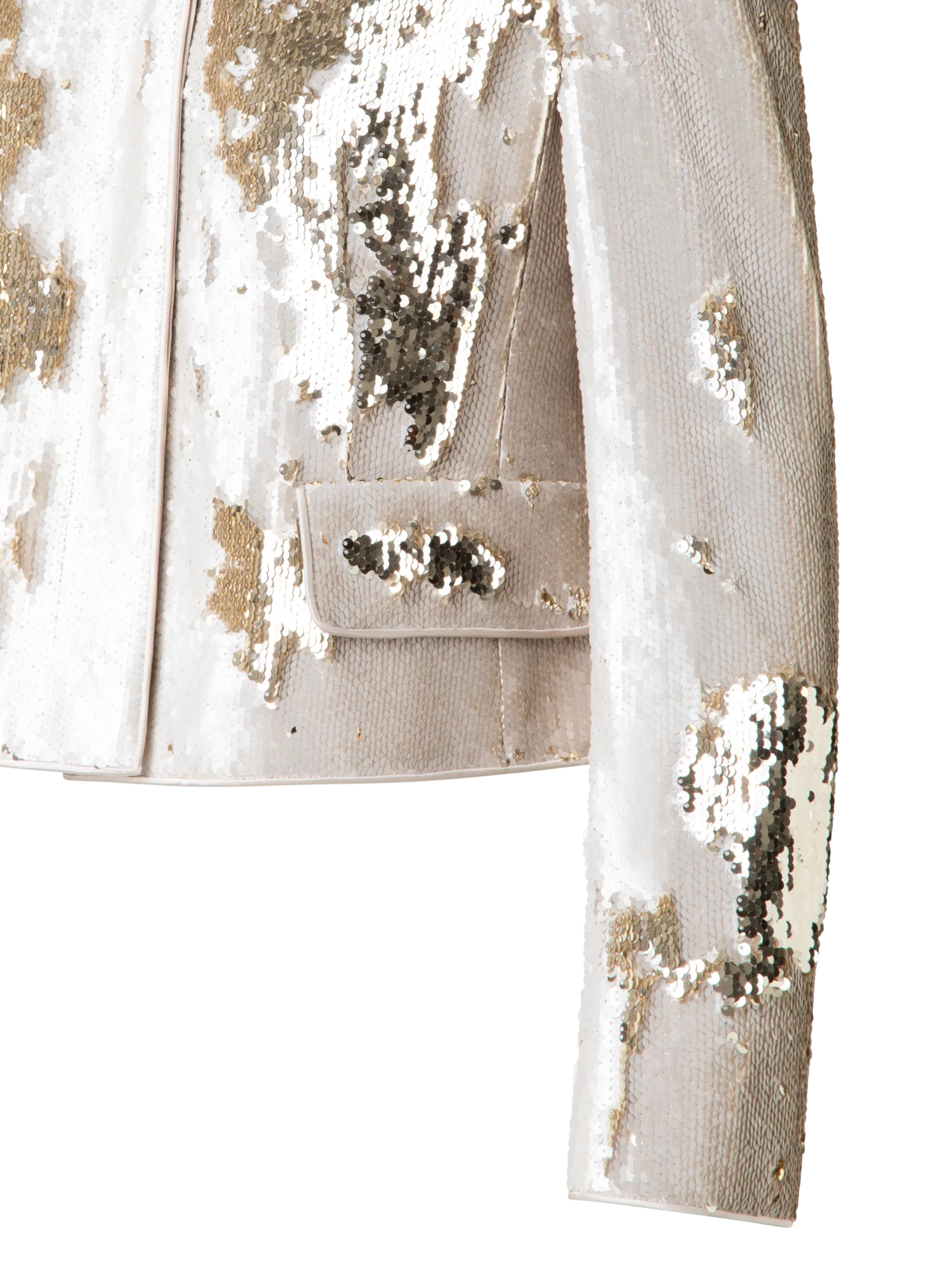 Cropped Jacket with Dual Sequins - Image 3