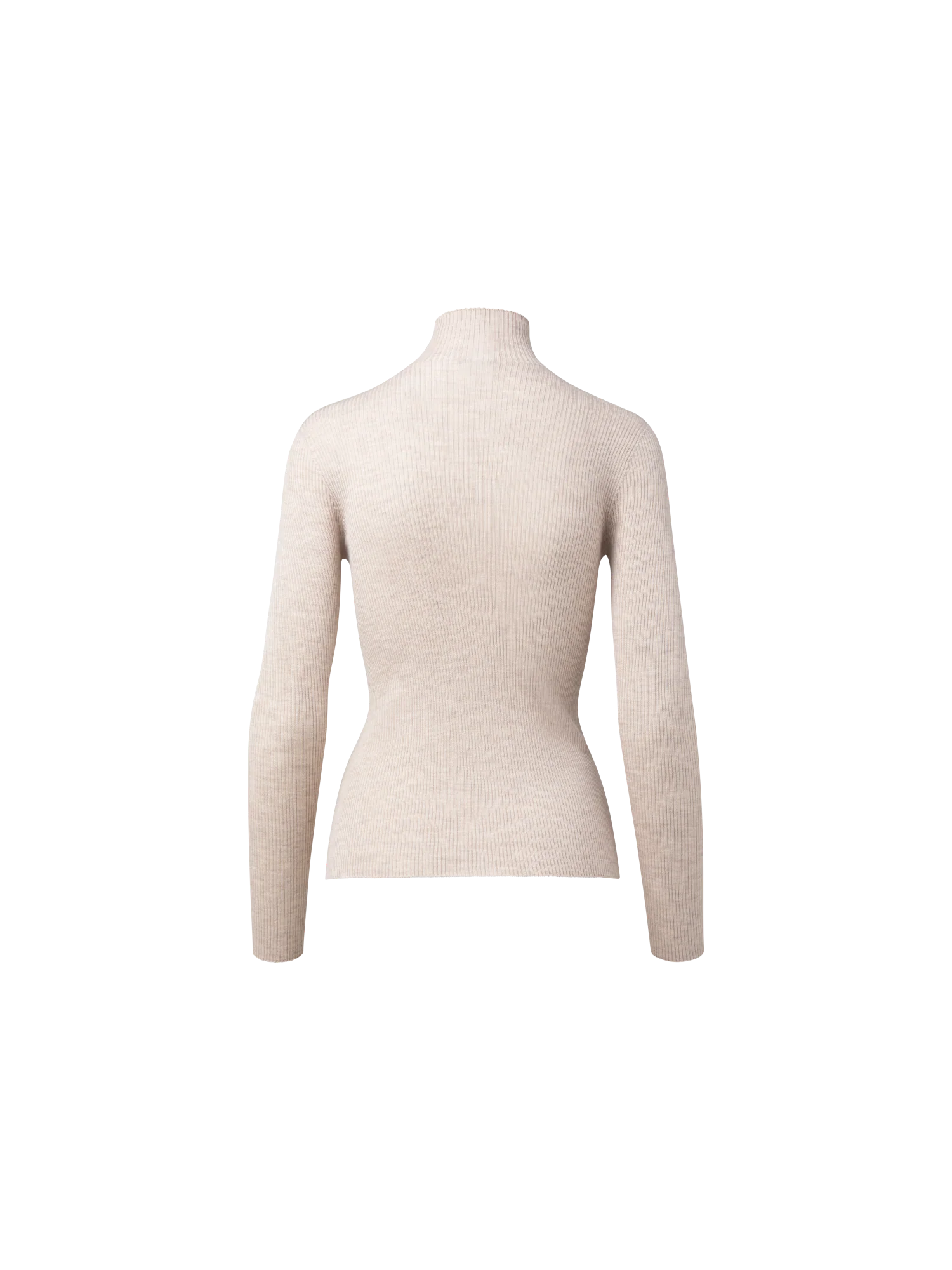 Fine Rib Cashmere Silk Mock Neck Pullover - Image 5