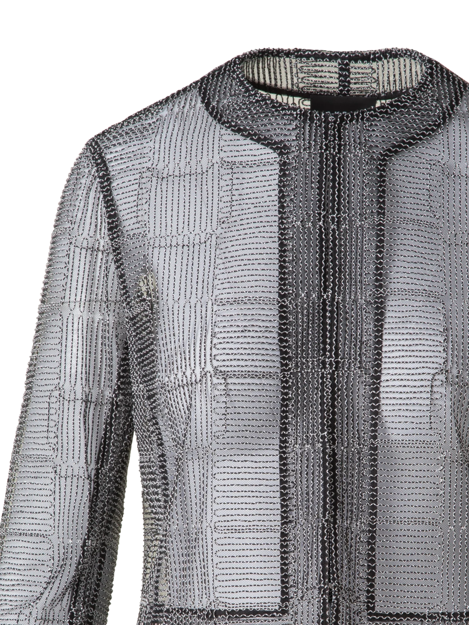 Short Jacket in Square on Tulle Embroidery - Image 4