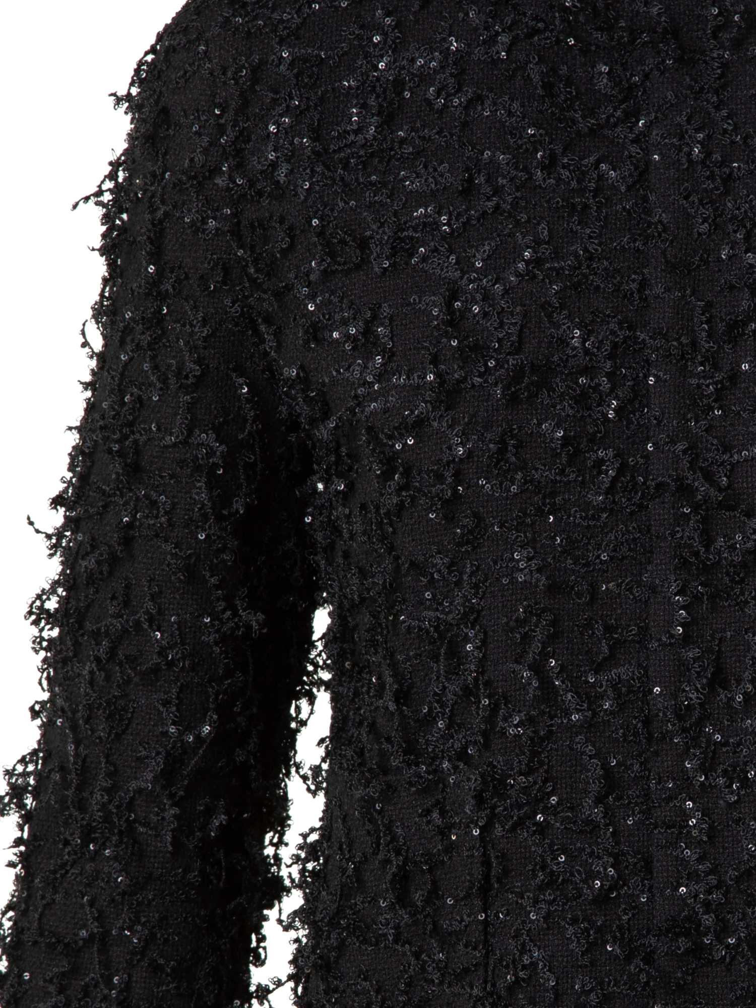 Short Jacket with Micro Sequins Fringed Bouclé - Image 5